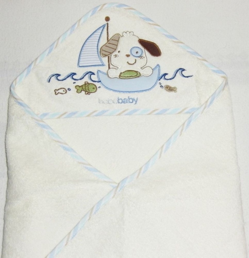 Baby Badetuch_beige_Hund_Segeboot1